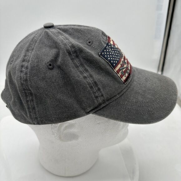 Holden Beach Hat Adult One Size Gray Strap Back Cap North Carolina USA flag - Picture 4 of 7